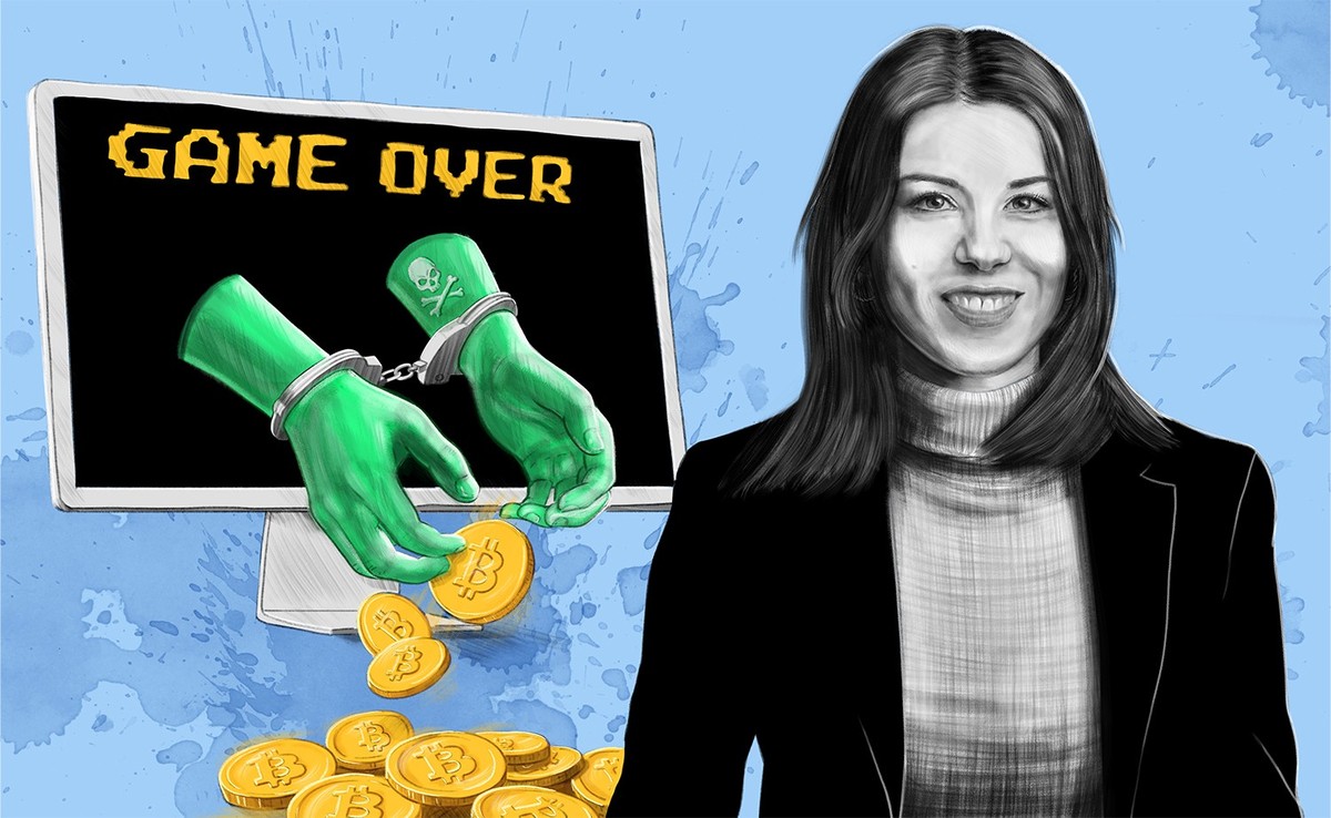 Illustration von Irene Schneider, Ermittlerin Wirtschaftsdelikte und Cyberkriminalität, Zuger Polizei