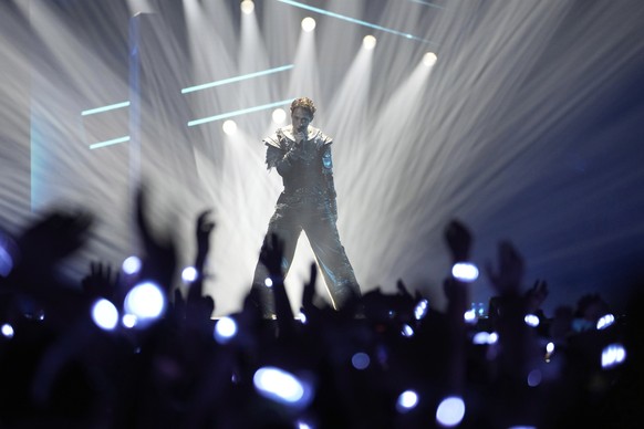 Kyle Alessandro from Norway performs the song &#039;Lighter&#039; during the dress rehearsal for the first semi-final of the 69th Eurovision Song Contest, in Basel, Switzerland, Monday, May 12, 2025.  ...