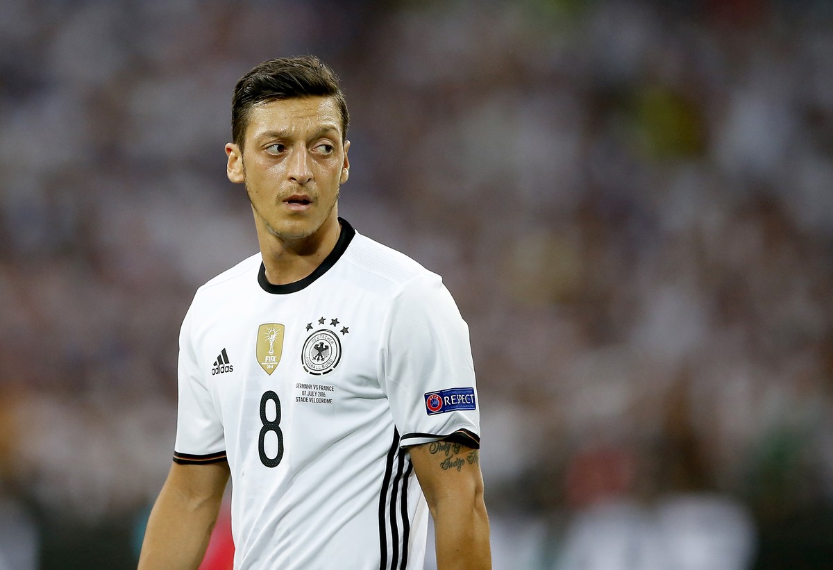 epa06905259 (FILE) Mesut Oezil of Germany reacts during the UEFA EURO 2016 semi final match between Germany and France at Stade Velodrome in Marseille, France, 07 July 2016 (reissued 22 July 2018). Ac ...