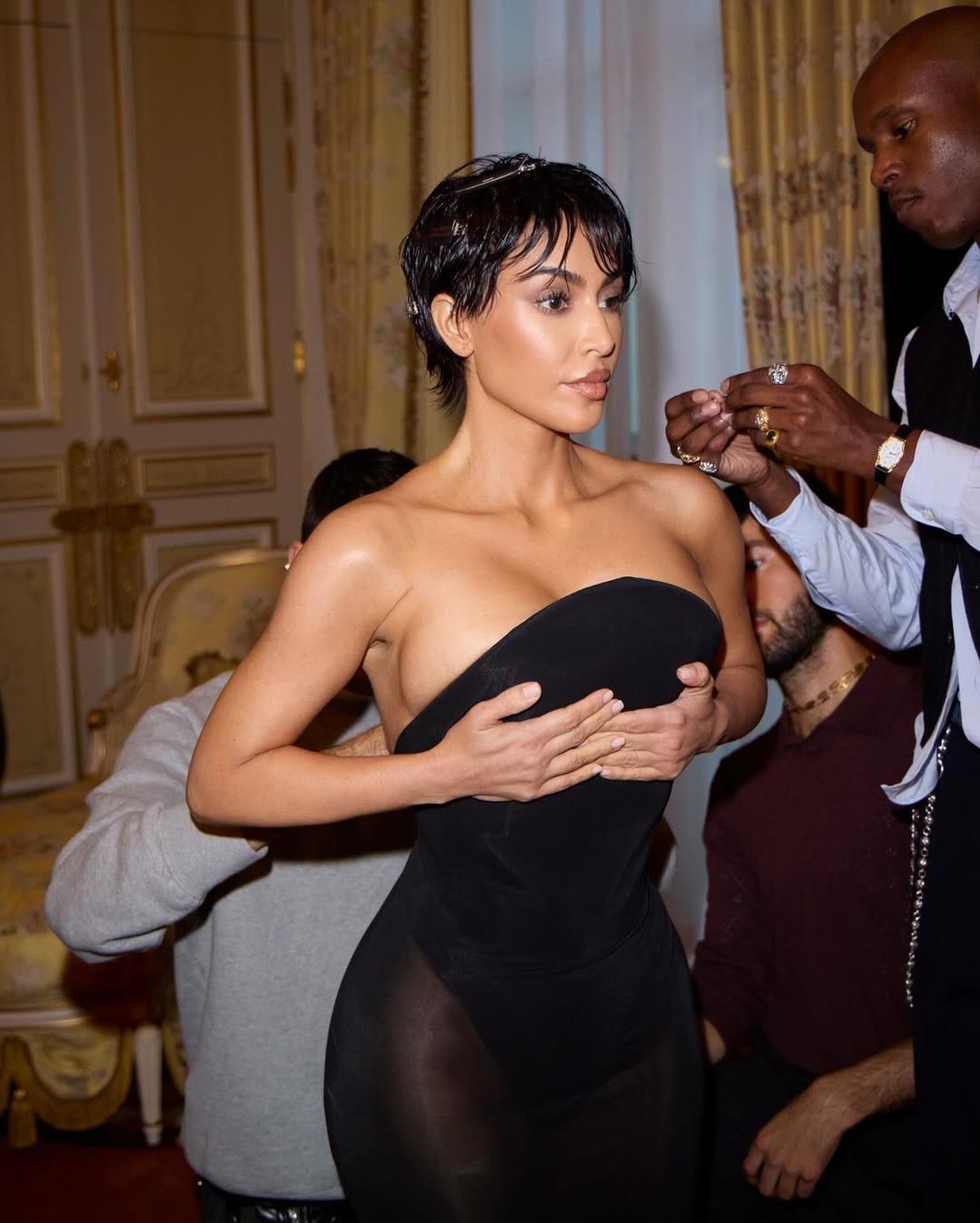 Kim a fait sensation au défilé Alaïa.