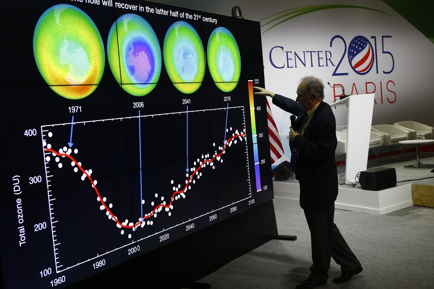 U.S. Associate Director for Research of the Earth Science Division (ESD) within NASA&#039;s Science Mission Directorate (SMD) Jack Kaye delivers a conference about evolution of the Ozone hole on the A ...