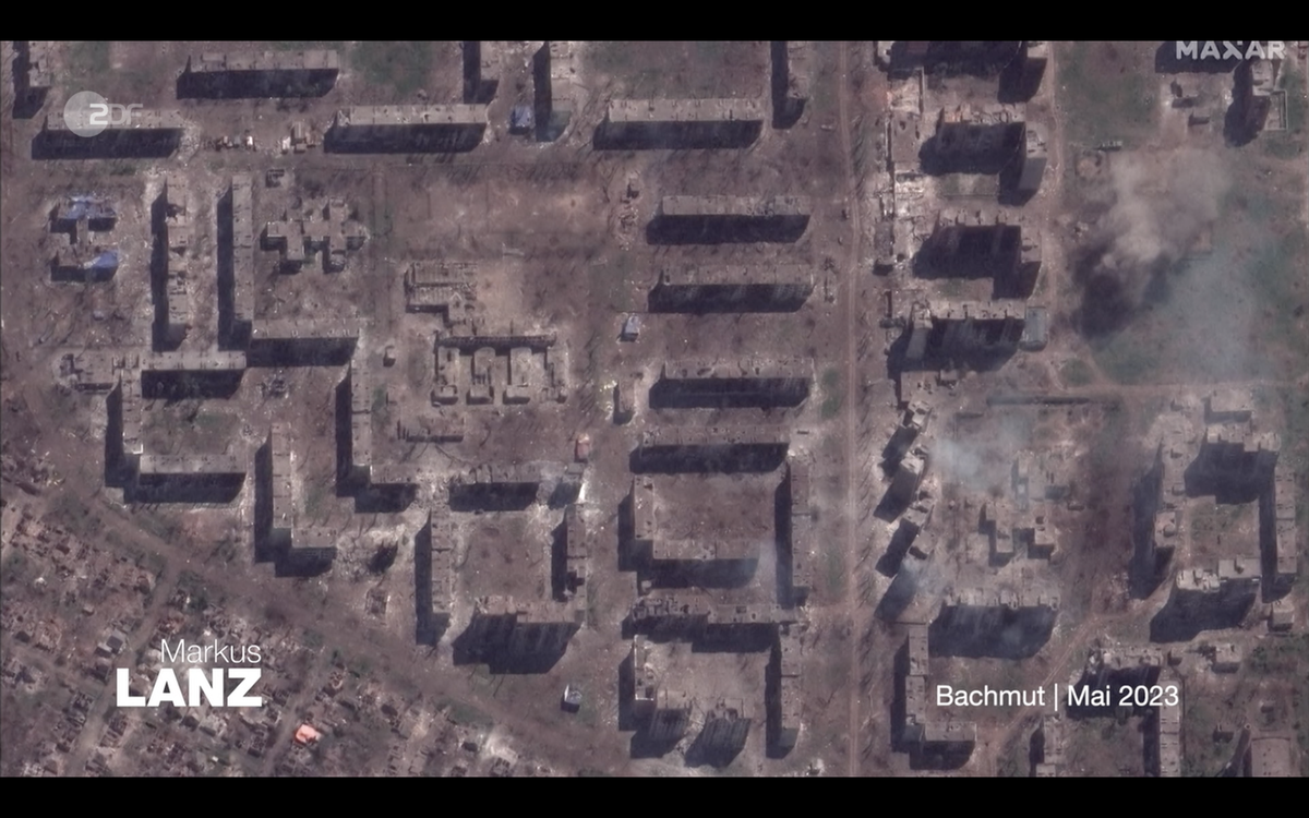 Bachmut, Ukraine, Vorher-Nachher-Bilder bei Markus Lanz, 24. Mai 2023