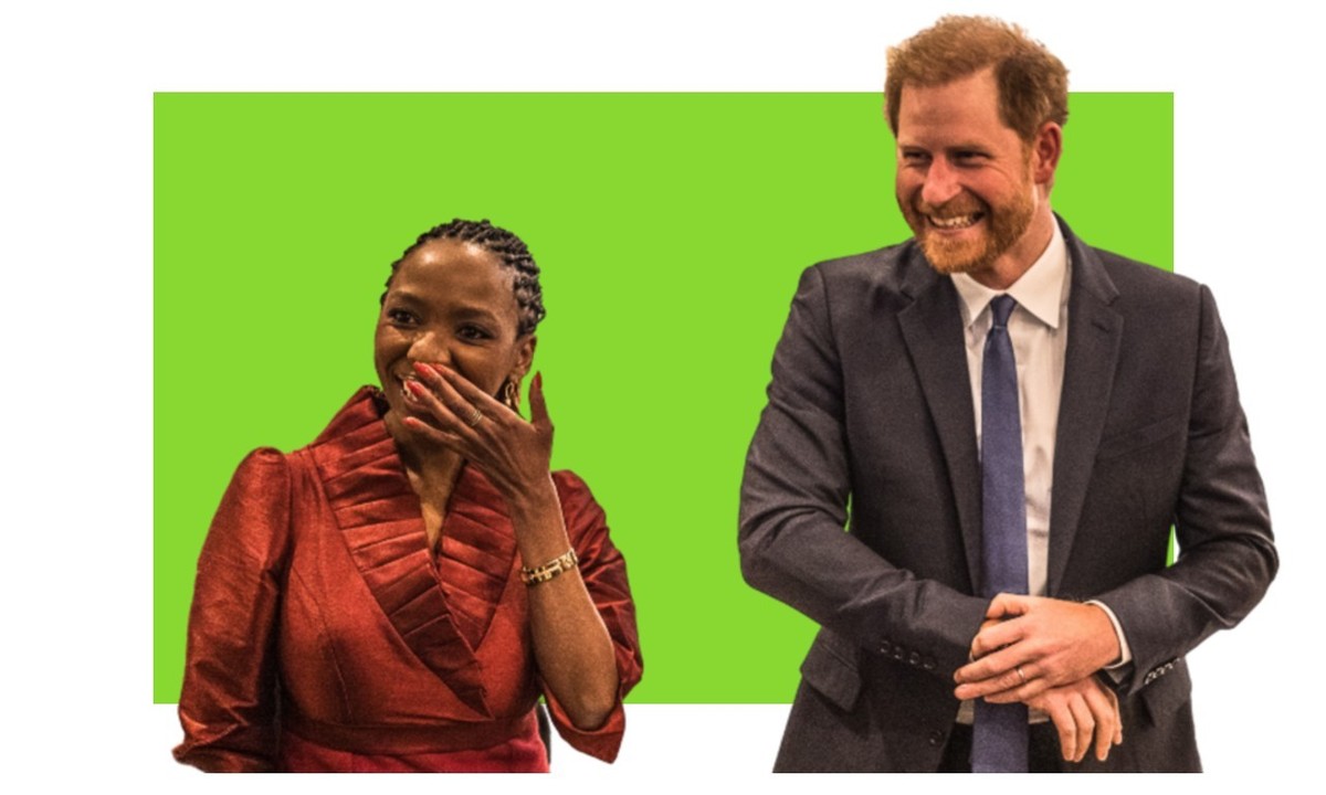 Sophie Chandauka et le prince Harry lors d'un événement de l'ONG Sentebale avant le début de leur confrontation judiciaire et publique.