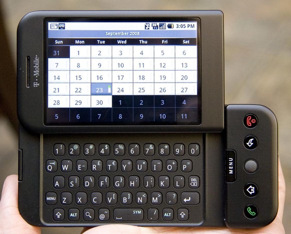 Das HTC Dream von 2008 ist das erste Android-Smartphone.