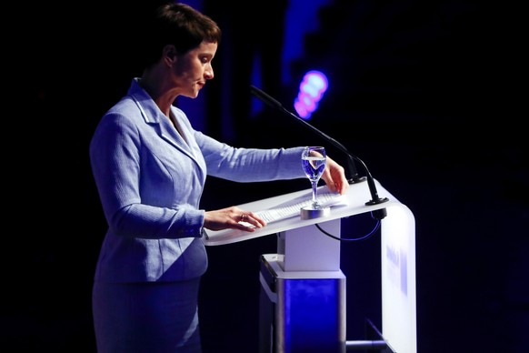 Germany&#039;s Alternative for Germany (AfD) leader Frauke Petry gives a speech during a European far-right leaders meeting to discuss about the European Union, in Koblenz, Germany, January 21, 2017.  ...