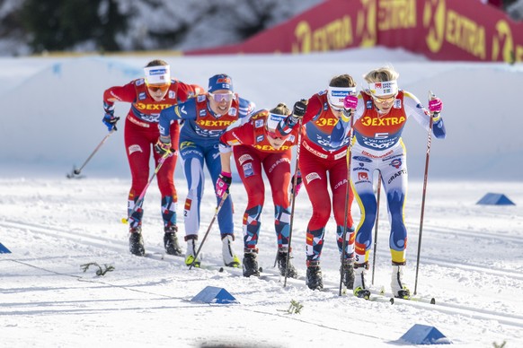 Frida Karlsson of Sweden during the women?s 10km pursuit classic of the first stage of the Tour de Ski, in Tschierv, Switzerland, Sunday, January 1, 2023. (KEYSTONE/Mayk Wendt).