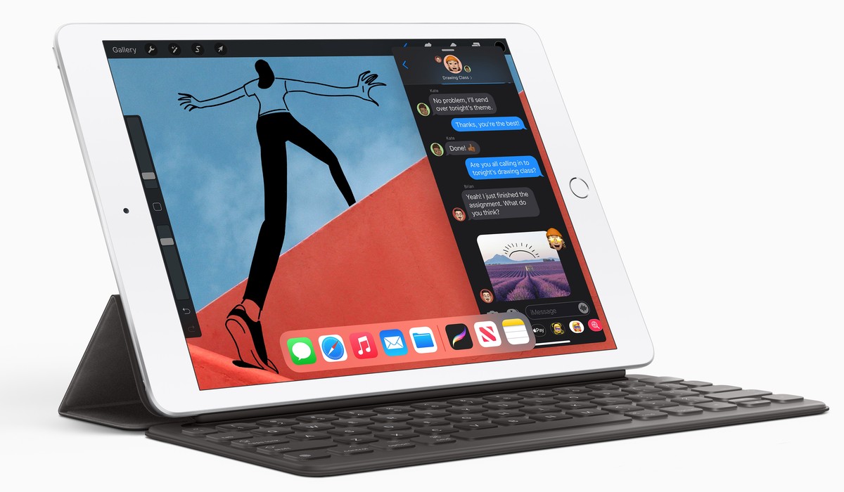 epa08671433 A handout video still image made available by Apple Inc. introducing the eighth-generation iPad features the powerful A12 Bionic with the Neural Engine, a 10.2-inch Retina display, and so  ...