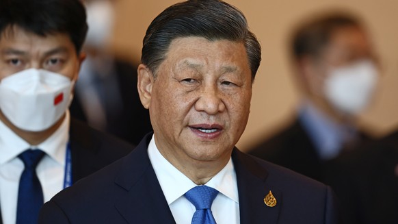 FILE - Chinese President Xi Jinping arrives to attend the APEC Economic Leaders Meeting during the Asia-Pacific Economic Cooperation, APEC Summit, Saturday, November 19, 2022, in Bangkok, Thailand.  C...