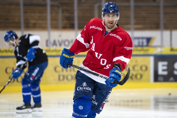 Sami Sandell, aufgenommen im Training des HC Davos, am Montag, 17. September 2018, in Davos. (KEYSTONE/Gian Ehrenzeller)