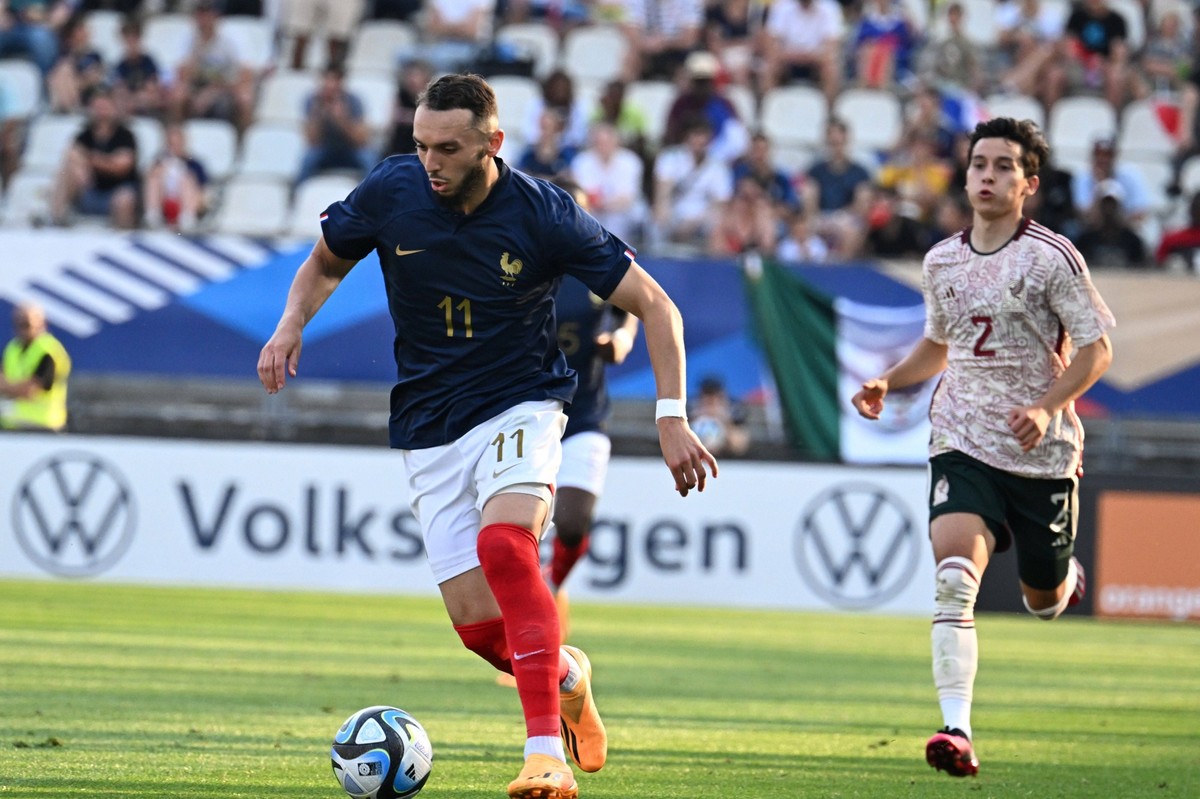 Amine Gouiri france FOOTBALL : France Espoirs vs Mexique - Match amical - 16/06/2023 FredericChambert/Panoramic PUBLICATIONxNOTxINxFRAxITAxBEL