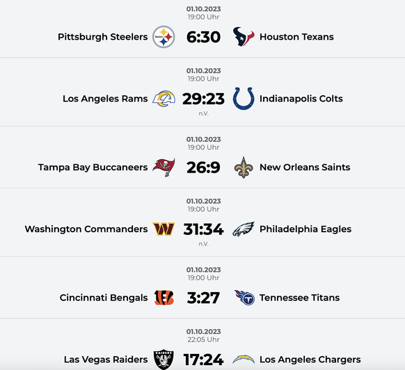 NFL Spieltag 4