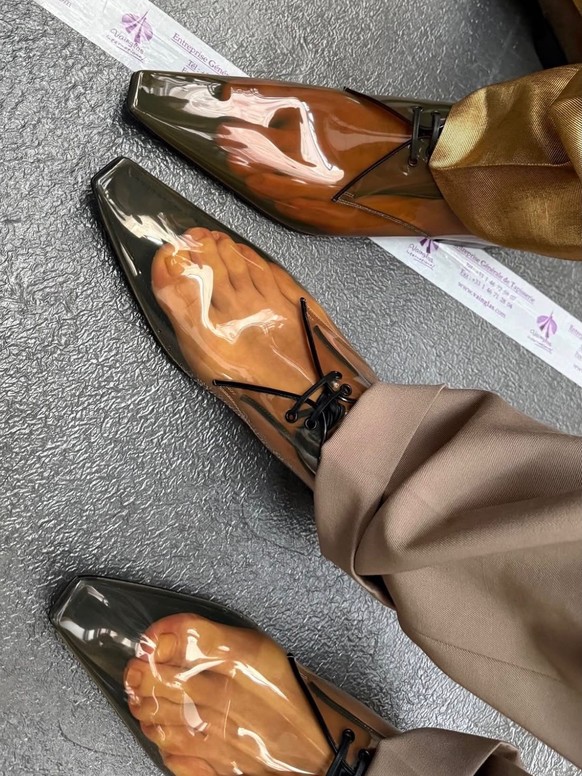 Yves Saint Laurent transparent shoes