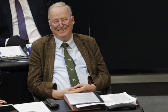 Alexander Gauland, co-chairman of the Alternative for Germany, AfD, party, attends a debate at the German parliament Bundestag in Berlin, Thursday, June 28, 2018. (AP Photo/Markus Schreiber)