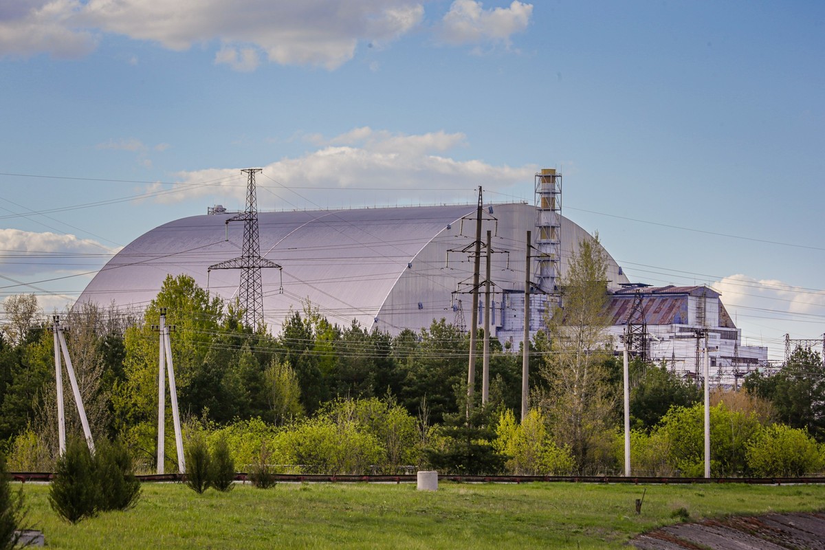 38 Jahre Tschernobyl-Gau ** NUR F?R REDAKTIONELLE ZWECKE ** EDITORIAL USE ONLY **<p>Ansicht des Atomkraftwerks in Tschernobyl am Samstag 20. April 2024. Die Kernschmelze im Block 4 f?hrte am 26. ...