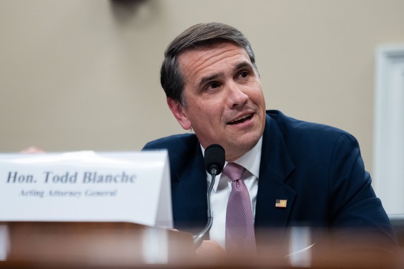 Acting Attorney General Todd Blanche testifies before the House Appropriations Committee, Tuesday, June 2, 2026 in Washington. (AP Photo/Allison Robbert)
Congress Blanche