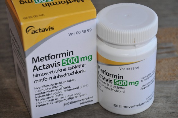 Kastrup/Copenhagen/Denmark/12 May 2023/Metformin Actavis 500 mg tablets in Kastrup Copenhagen, Denmark.Photo by Francis Joseph Dean/Dean Pictures