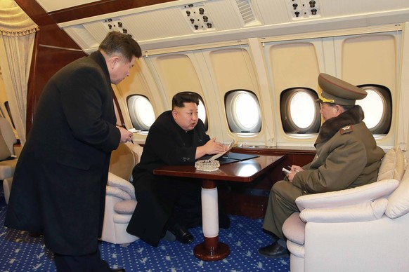 Präsidentenklasse: Kim Jong Un in seinem «persönlichen Flugzeug».