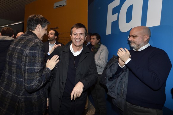 epa06582949 Giorgio Gori, Partito Democratico candidate as regional premier at the regional elections of 04 March in Lombardia, arrives at the party&#039;s headquarters in Milan, Italy, for a press co ...