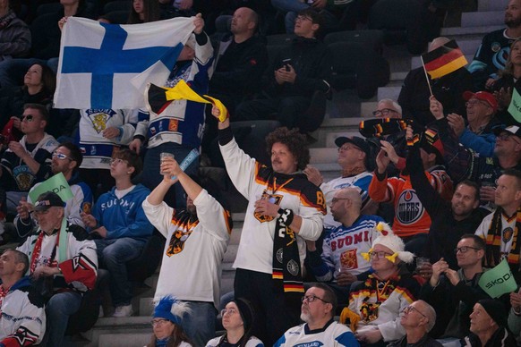 ZURICH, ZURICH - MAY 15: Germany supporters during the 2026 IIHF World Championship, WM, Weltmeisterschaft Group A match between Finland and Germany at Swiss Life Arena on May 15, 2026 in Zurich, Zuri ...