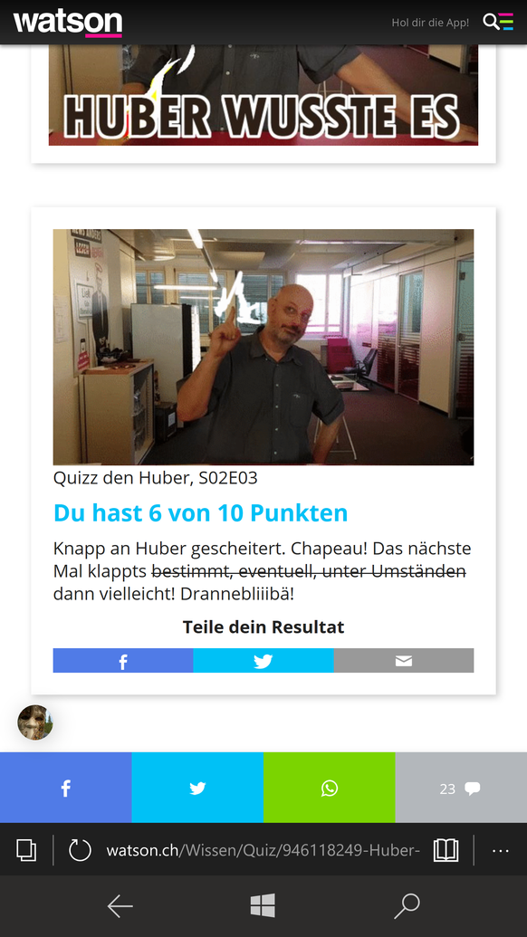 Huber ist zurück! Und wir haben ihn fies hereingelegt!
Ein Punkt neeeien 😭