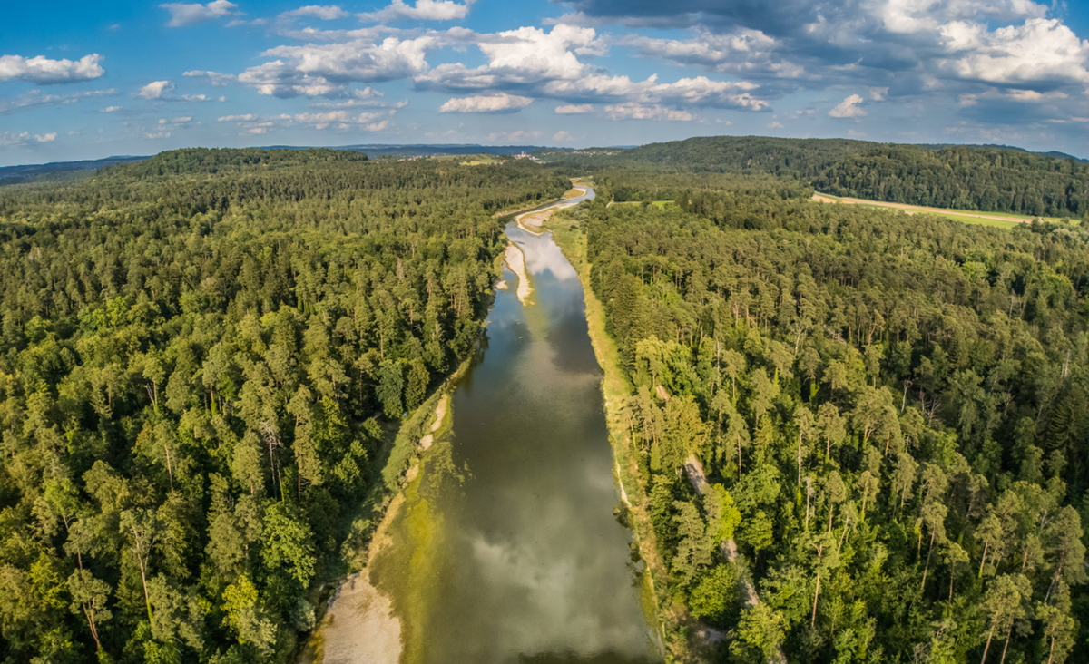 Le niveau de la Thur, ici dans la région de Zurich, est au plus bas en raison de la sécheresse.