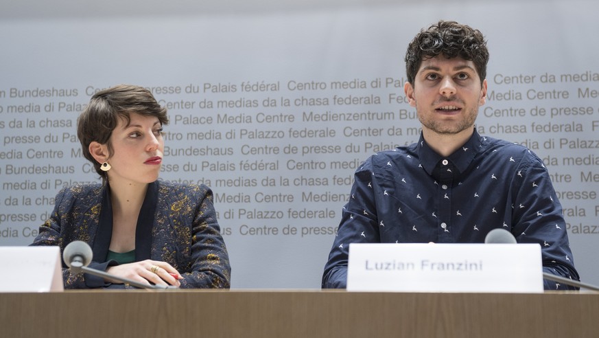 Luzian Franzini (Co-Präsident der Jungen Grünen) und Lisa Mazzone (Nationalrätin Grüne).