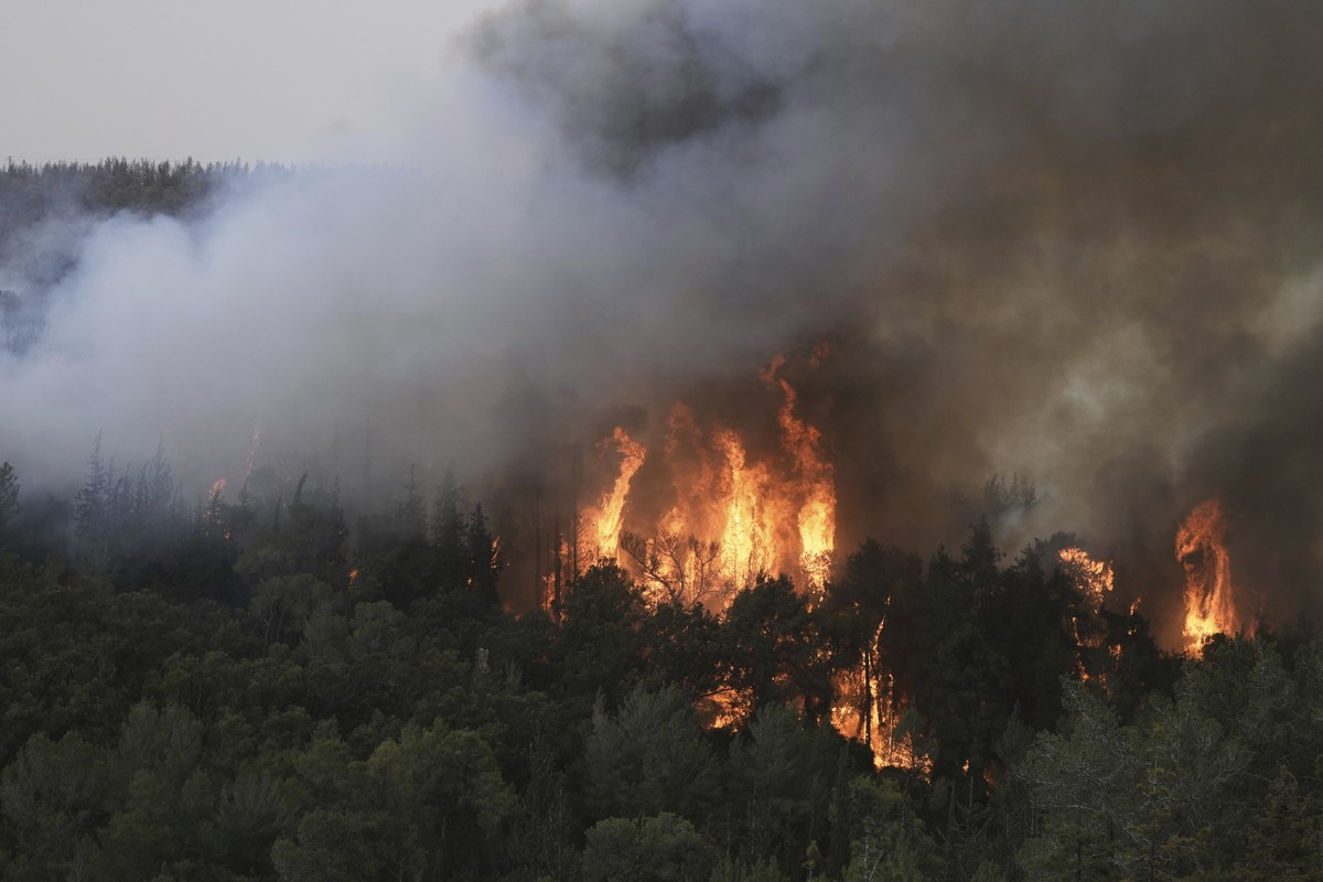 A forest fire burn near Jerusalem, Wednesday, April 30, 2025. (AP Photo/Mahmoud Illean)
Israel Palestinians Fire