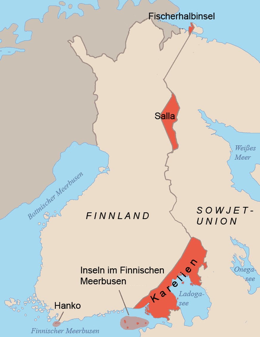 Abgetretene finnische Gebiete, 1940
Von Jniemenmaa, CC BY-SA 3.0, https://commons.wikimedia.org/w/index.php?curid=533992