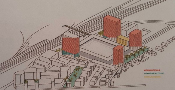 Die vier Hochhäuser sollen die Finanzierung des Stadions gewährleisten.
