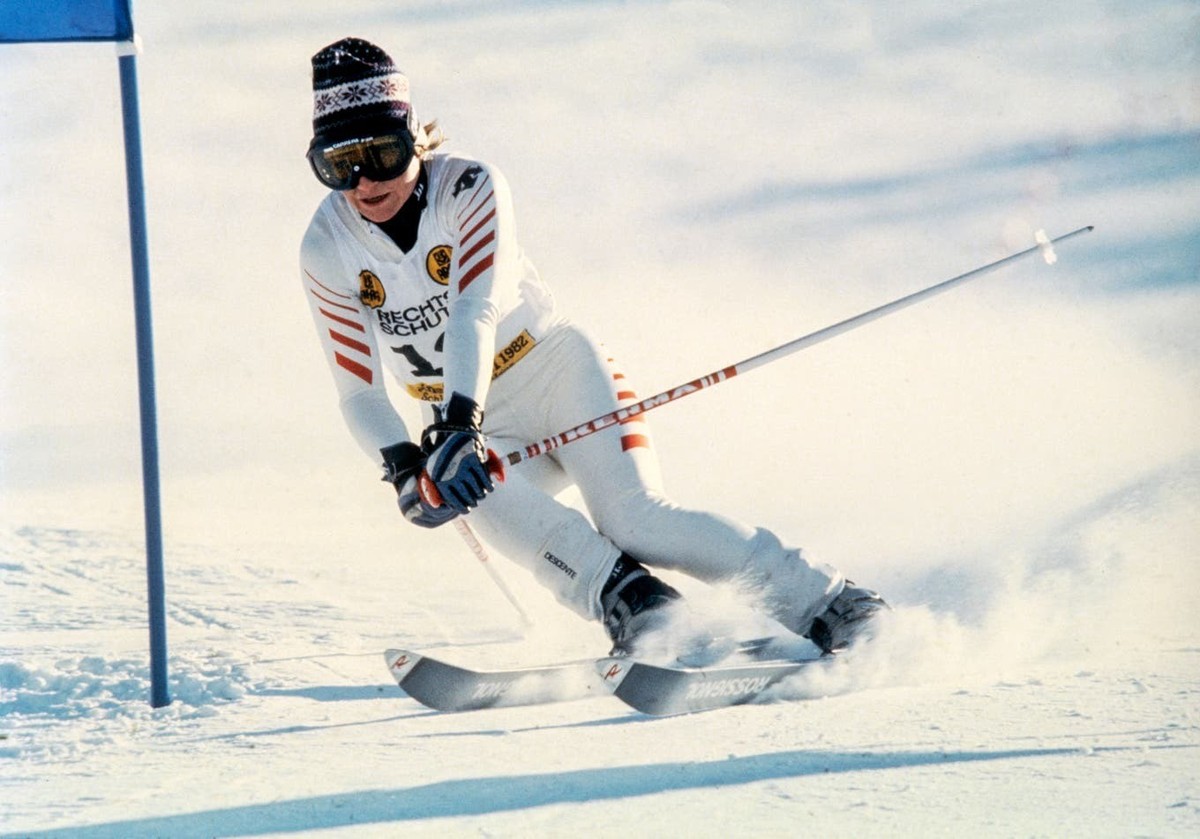 Monika Hess aux Mondiaux de Schladming en 1982.