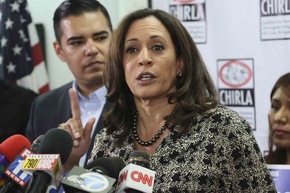 U.S. Senator-elect and California Attorney General Kamala Harris speaks as she meets with immigrant families to speak about the election results in Los Angeles, California, U.S., November 10, 2016. RE ...