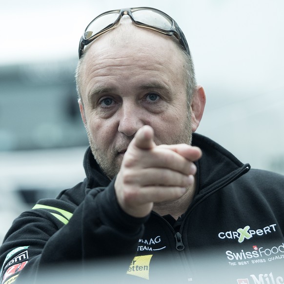 Fred Corminboeuf, Teammanager Technomag Racing Interwetten und Derendinger-Interwetten Team, anlaesslich der letzten Testtage, am Dienstag, 18. Maerz 2015, in Jerez, Spanien. (KEYSTONE/Marcel Bieri)