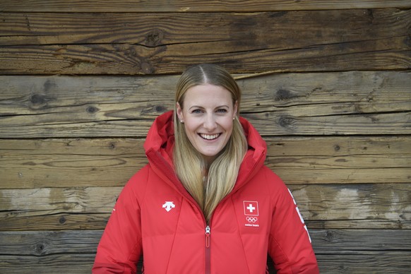 Fanny Smith of Switzerland poses during a media conference of the Swiss Ski Cross team in the House of Switzerland during the XXIII Winter Olympics 2018 in Pyeongchang, South Korea, on Monday, February 19, 2018. (KEYSTONE/Gian Ehrenzeller)