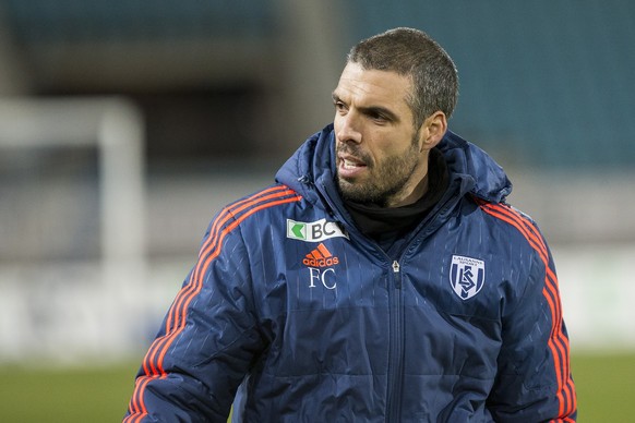 L&#039;entraineur du FC Lausanne-Sport Fabio Celestini, lors de la rencontre de football de Challenge League entre le FC Lausanne-Sport et le FC Wil ce samedi 20 fevrier 2016 au stade Olympique de la  ...