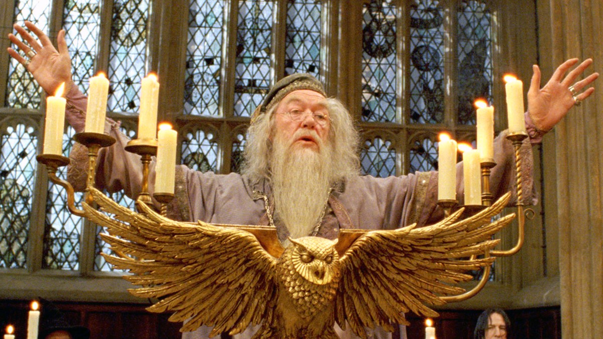 This is a studio publicity photo of Michael Gambon as Professor Dumbledore in Warner Bros. Pictures fantasy Harry Potter and the Prisoner of Azkaban. Source: Warner Bros. Pictures/ via Bloomberg Ne ...