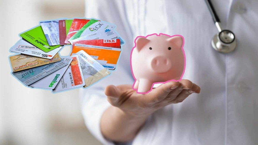 Woman doctor wearing white coat and stethoscope holding piggy bank box in hands. Healthcare services expenses, money savings on health insurance, medicine cost concept. Close up view, copy space