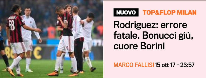 Errore fatale: Man muss nur wenig Italienisch können, um zu verstehen, was Rodriguez gemacht hat. bild: gazzetta