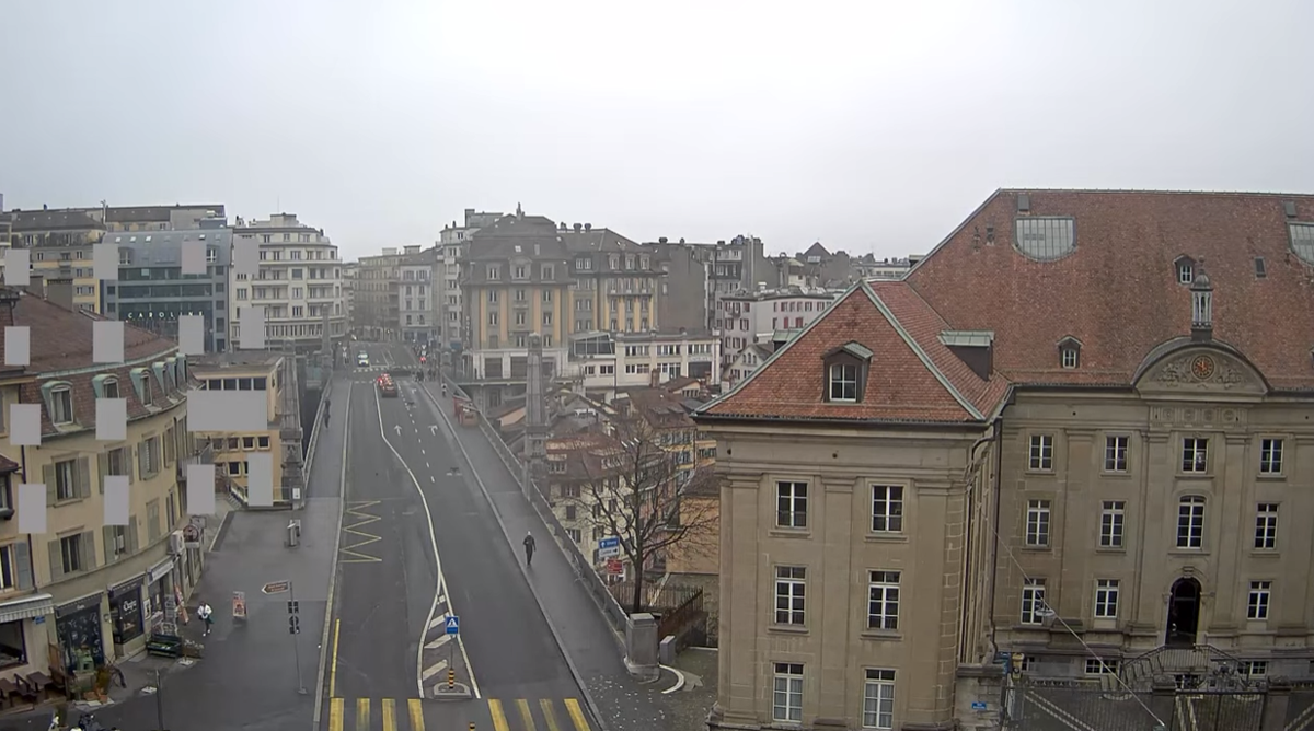 Lausanne dans le brouillard le 31 décembre 2024.