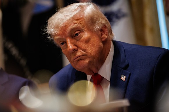 epa12998486 US President Donald Trump looks on during a Cabinet meeting in the Cabinet Room of the White House in Washington, DC, USA, 27 May 2026. Trump held the meeting with members of his Cabinet a ...