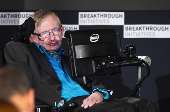Hawking bei der Vorstellung des Projekts «Breakthrough Listen».