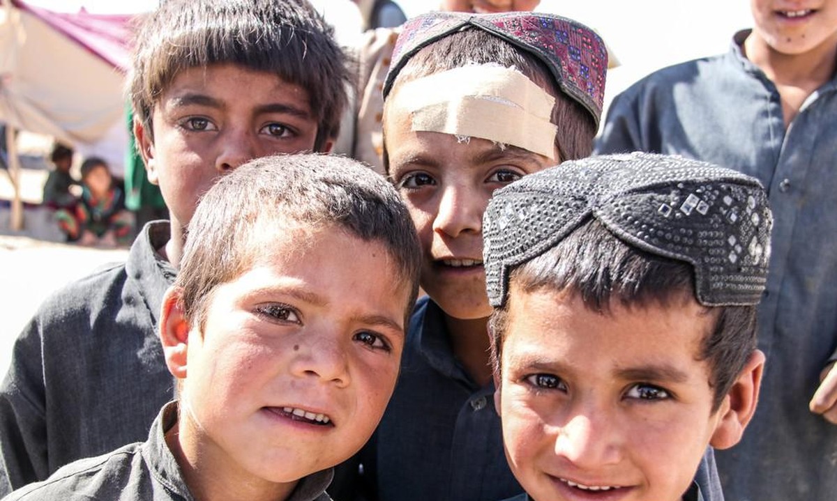 Benötigen dringend Hilfe. Afghanische Buben im Flüchtlingscamp in Kabul (1. August 2021).