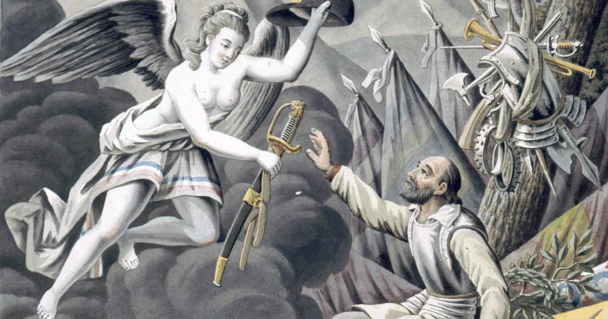 «Le Réveil du Suisse», Laurent Louis Midart (1733–1800), Radierung.