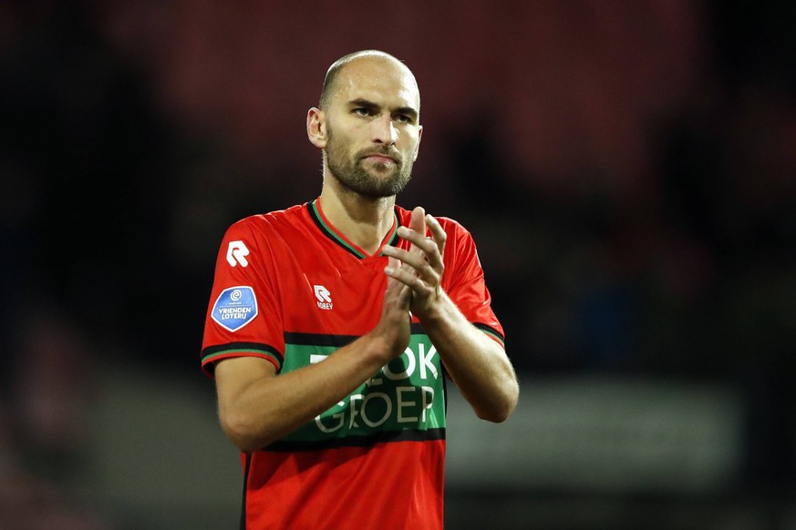 NIJMEGEN - Bas Dost of NEC Nijmegen during the Dutch Eredivisie match between NEC and Almere City FC in De Goffert on October 21, 2023 in Nijmegen, Netherlands. ANP BART STOUTJESDIJK Dutch Eredivisie  ...