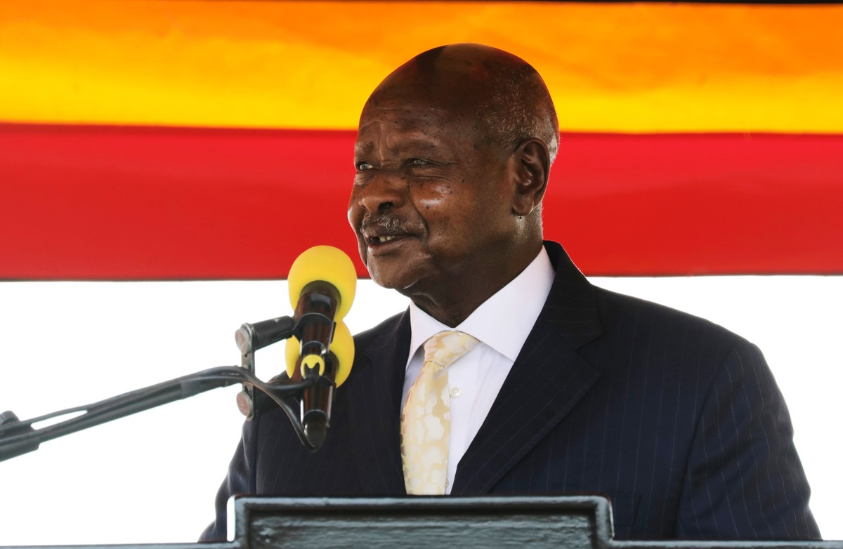 FILE - Ugandan President Yoweri Museveni speaks during the 60th Independence Anniversary Celebrations, in Kololo, Uganda, Sunday Oct. 9, 2022. (AP Photo/Hajarah Nalwadda, file)
Uganda Election