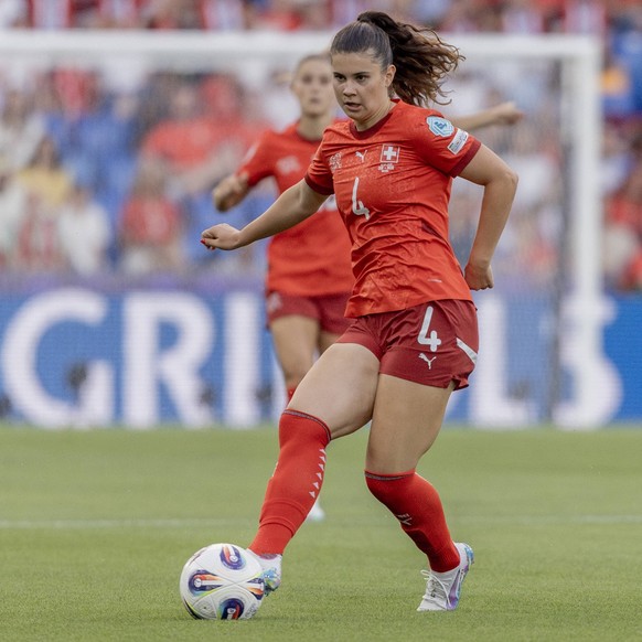 Basel, Switzerland, July 02st 2025: Noemi Ivelj 4 CHE during the UEFA Womens EURO 2025 Group A match between Switzerland and Norway at St. Jakob-Park in Basel, Switzerland. Philipp Kresnik Philipp Kre ...