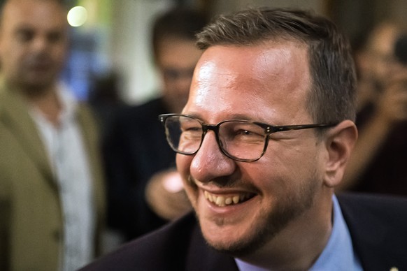 Philipp Matthias Bregy (PDC), candidat aux Conseil Natioinal, photographie a Sion au, ce dimanche 20 octobre 2019 lors des elections Federales 2019.(KEYSTONE/Olivier Maire)