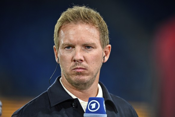 Germany&#039;s coach Julian Nagelsmann is interviewed before the World Cup Group A qualifying soccer match between Slovakia and Germany in Bratislava, Slovakia, Thursday, Sept. 4, 2025. (AP Photo/Dene ...