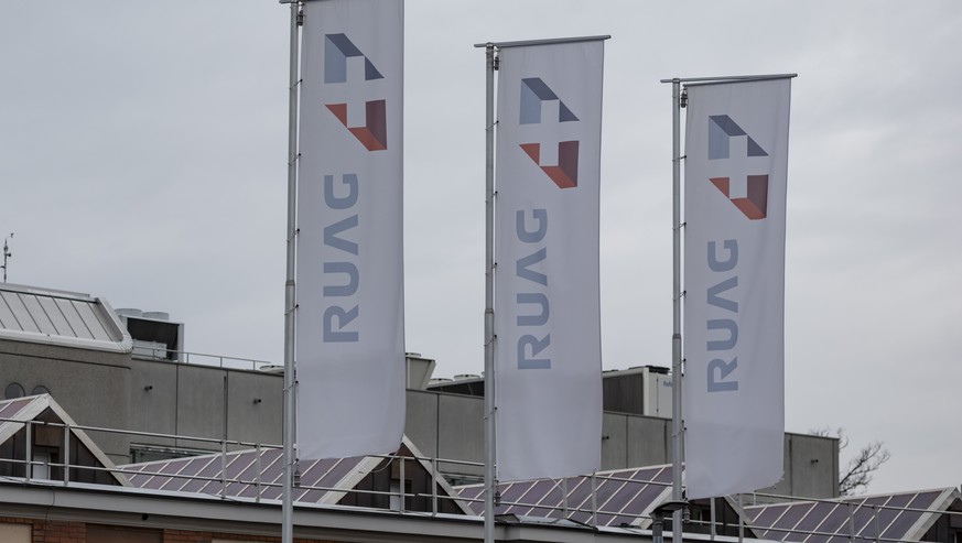 Der Berner Sitz des bundeseigenen Ruestungskonzerns RUAG AG, am Dienstag, 25. Februar 2025 im Wylerquartier in Bern. (KEYSTONE/Alessandro della Valle)
