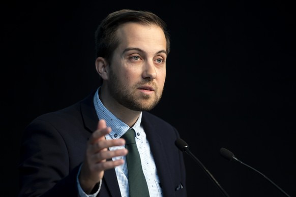 Jan Gnaegi, Praesident BDP Kanton
Bern, spricht an der Delegiertenversammlung der BDP Schweiz, am Samstag, 27. April 2019 in Burgdorf. (KEYSTONE/Anthony Anex)