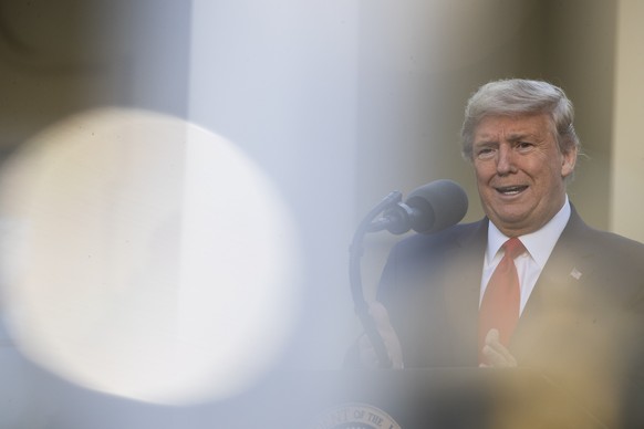 President Donald Trump speaks about the coronavirus in the Rose Garden of the White House, Monday, March 30, 2020, in Washington. (AP Photo/Alex Brandon)
Donald Trump